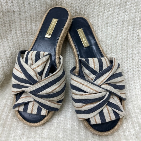 Louise et cie Camille espadrille bow slide open toe casual sandal Sz-6M. J - Picture 1 of 8